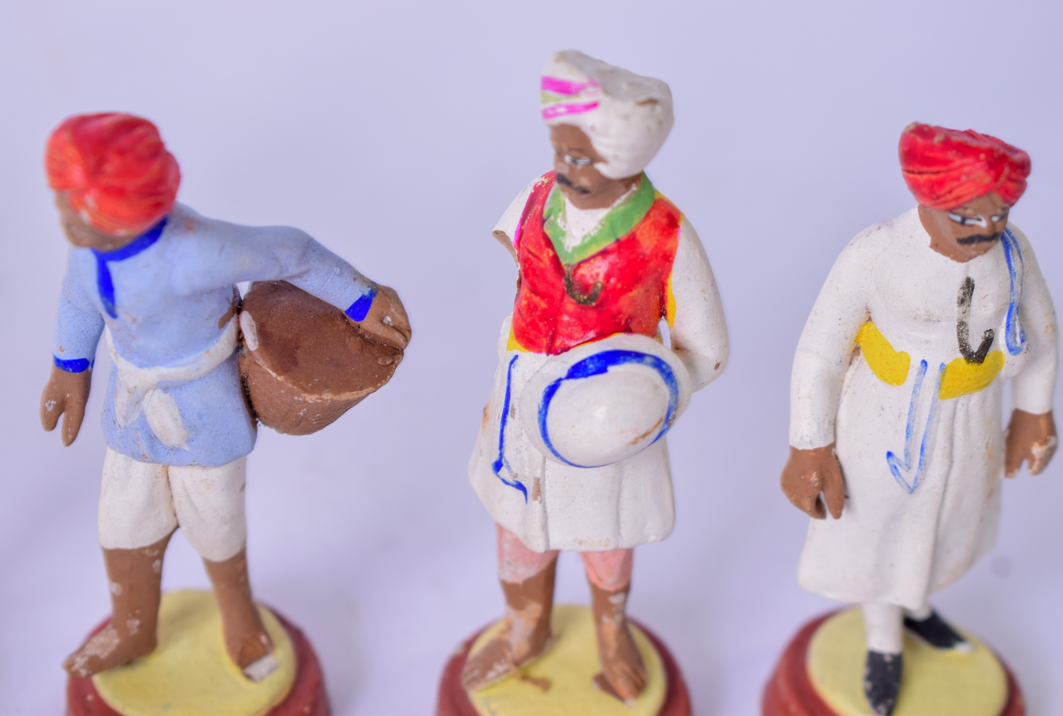 CIRCLE OF BHAWANI DAS, a set of twelve Indian terracotta company school figures, mostly trades - Image 3 of 3