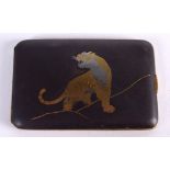 A LATE 19TH CENTURY JAPANESE MEIJI PERIOD KOMAI STYLE CASE decorated with a roaming tiger. 8.5 cm