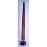 AN EARLY 20TH CENTURY TAXIDERMY SWORDFISH ROSTRUM NOSE upon an ebonised base. Nose 80 cm long.