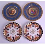 A PAIR OF EARLY 20TH CENTURY GEORGE JONES CRESCENT WARE CABINET PLATES together with a pair of