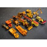 A COLLECTION OF VINTAGE METAL TOY CONSTRUCTION VEHICLES, including Dinky and Matchbox, "Dinky Road