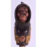 A RARE PAIR OF LATE 19TH CENTURY BAVARIAN PAINTED NUT CRACKERS in the form of a gnome with large