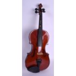 A SINGLE PIECE BACK VIOLIN with label to interior 'The Stentor Student II'. 59 cm long.