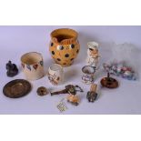 A SPONGEWARE MUG, together with toby jug, marbles etc. (qty)