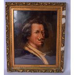 ANDREW BURNETT (1843-1879), framed oil on board, portrait of Anthony Vamdyke. 49 cm x 38 cm.