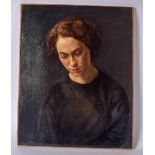 CIRCLE OF VLADMIR LEBEDEV (1891-1967), unframed oil on canvas, quarter length portrait of a female