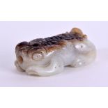 A 17TH/18TH CENTURY CHINESE CARVED MUTTON JADE WATER DROPPER Ming/Qing, modelled as a spotted