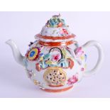 A GOOD EARLY 18TH CENTURY CHINESE FAMILLE ROSE TEAPOT AND COVER Yongzheng/Qianlong, encrusted in