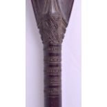 A 19TH CENTURY MAORI SOUTHSEA ISLANDS CARVED WOOD PADDLE finely carved with knotted motifs, together
