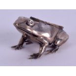 A RARE EDWARDIAN SILVER FROG PIN CUSHION. Birmingham 1908. 5 cm x 3 cm.