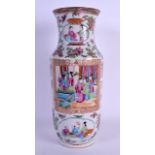 A LARGE 19TH CENTURY CHINESE FAMILLE ROSE PORCELAIN VASE painted with figures and extensive foliage.