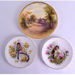 A ROYAL WORCESTER PLATE painted with a view of Tewkesbury, probably by Raymond Rushton C1939,