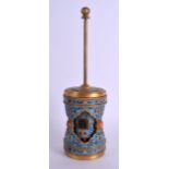 AN UNUSUAL CHINESE CLOISONNE ENAMEL TIBETAN VESSEL 20th Century, bearing Qianlong marks to base,