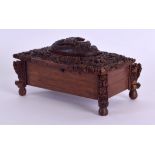 A GOOD LARGE 18TH CENTURY CONTINENTAL CARVED COQUILLA NUT SNUFF BOX decorated with figures amongst