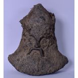 AN UNUSUAL WALL MASK OF WARRIOR, possibly a Viking. 34 cm x 31 cm.