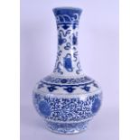 A MID 19TH CENTURY CHINESE BLUE AND WHITE PORCELAIN VASE bearing Kangxi marks to base, painted