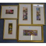 FIVE WATERCOLOURS BY J HARRISON, three signed and dated. Largest 9 cm x 22 cm. (5)