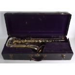 A GOOD EARLY 20TH CENTURY CASED AMERICAN SAXOPHONE by Elkhart Ind USA, sole agents to Lafleur & Sons