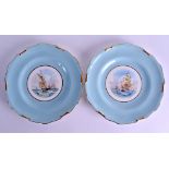 A PAIR OF ROYAL CROWN DERBY MARITIME PLATES C1937 painted with sailing scenes by W E J Dean. 23 cm