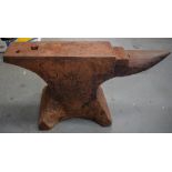 A LARGE CAST IRON ANVIL. 30 cm x 63 cm.