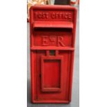 MID 20TH CENTURY CAST IRON POST BOX, "ER II". 61 cm x 26 cm.