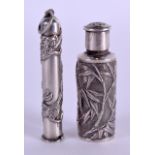 A RARE 19TH CENTURY CHINESE EXPORT SILVER JAR AND COVER by Wang Hing, together with another silver