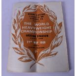 A 1966 BOXING PROGRAMME, Henry Cooper vs Muhammad Ali, from the 1966 fight at Arsenal.