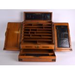 A GOOD LARGE EDWARDIAN ASPREYS OF LONDON STATIONARY DESK CABINET with opening doors revealing a