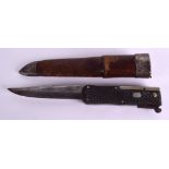 A GOOD 19TH CENTURY ENGLISH SILVER MOUNTED BOWIE KNIFE by T W Watson, of large gauge, with leather