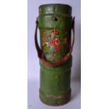 AN EARLY 20TH CENTURY MILITARY STICK STAND, painted green with crest to front. 52 cm high.