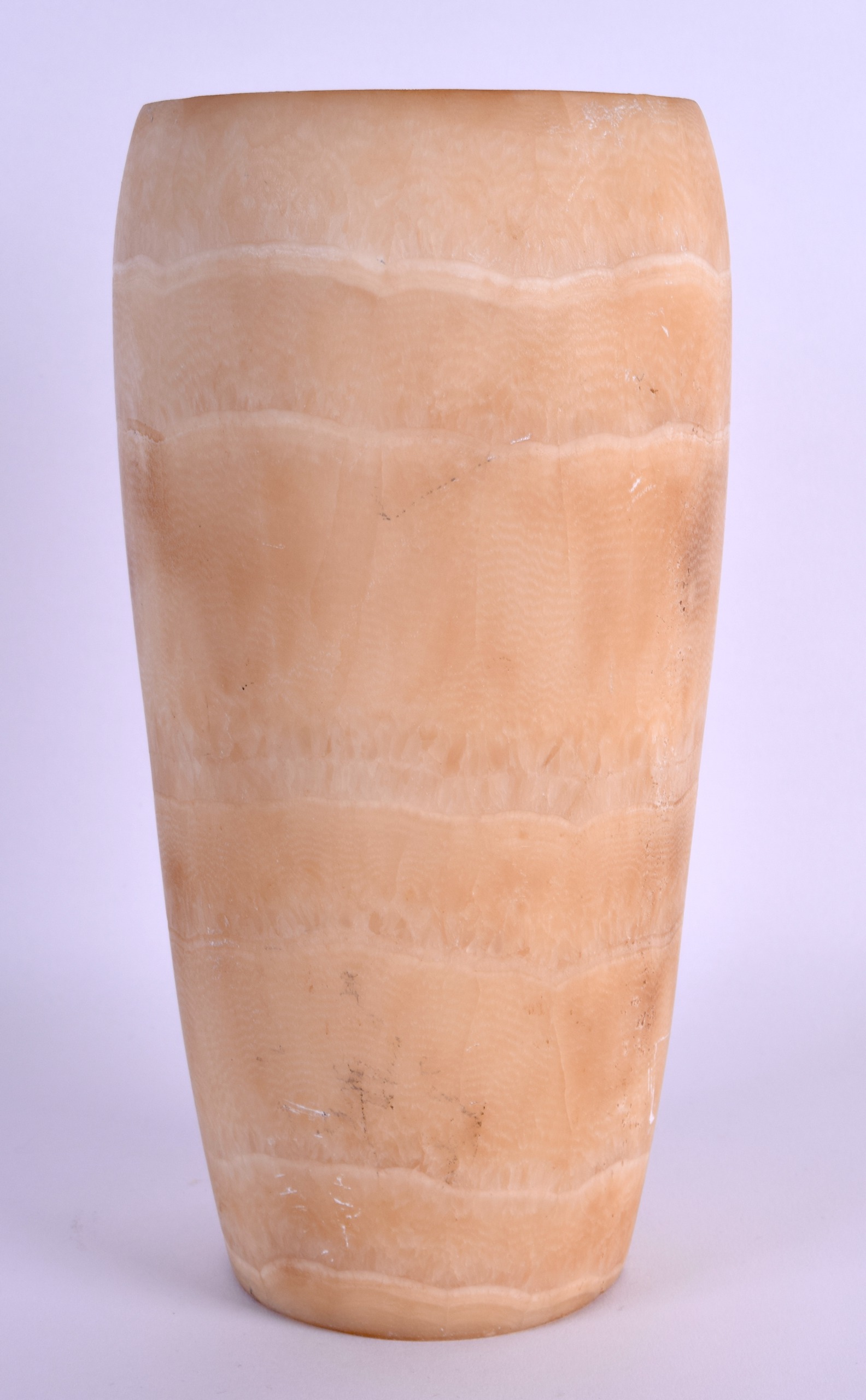 AN EGYPTIAN CARVED ALABASTER CANOPIC CARVED JAR incised with hieroglyphics. 24 cm high. - Image 2 of 3