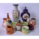 A LARGE ORIENTAL PORCELAIN VASE, together with assorted ceramics, toby jug, imari egg etc. (qty)