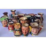 A QUANTITY OF CHARACTER JUGS AND TOBY JUGS, including "Gone Away" and "Isaak Walton". (qty)