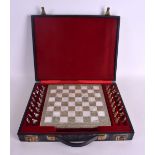 A RARE 1970S 9CT GOLD FAIRYTALE NOVELTY CHESS SET with marble board. Gold 278 grams. Largest 3.5