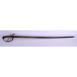 A PATTERN 1827 NAVAL OFFICERS SWORD ANDEWS PALL MALL engraved with foliate scrolling. 93 cm long.