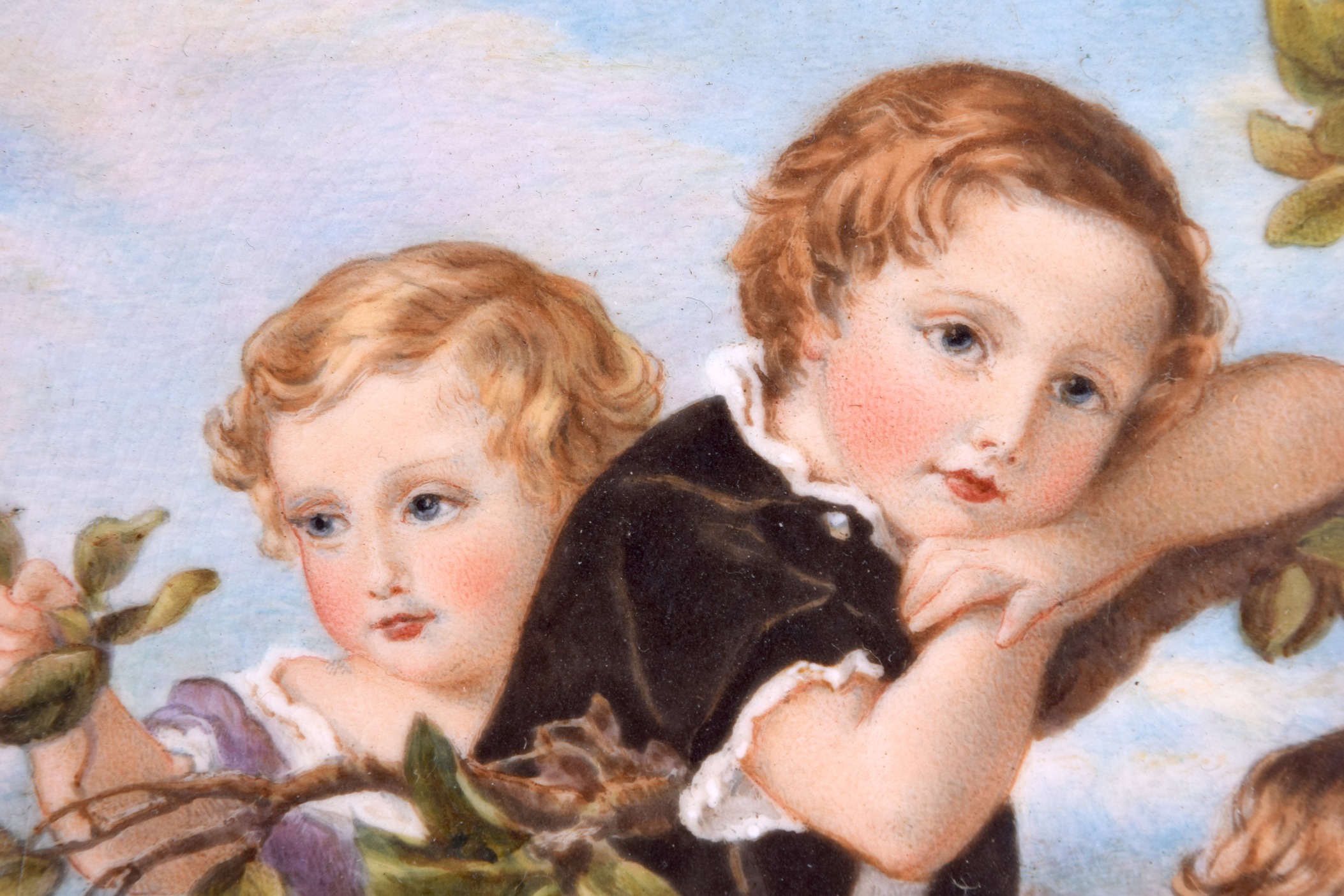 A 19TH CENTURY ENGLISH PORCELAIN PLAQUE of Scottish interest, painted with a young boy in highland - Image 3 of 3
