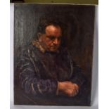 CONTINENTAL SCHOOL (19th century), unframed oil on canvas, half length portrait of a seated male,