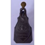 A MERRY PHIPSON BRONZE LETTER CLIP, decorated with royal crest. 19 cm wide.