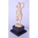 AN EARLY 20TH CENTURY CARVED IVORY STATUE, formed as a dancing figure, probably Burmese. 14.5 cm