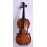 A TWO PIECE BACK VIOLIN with label to interior 'Lofredvs Cappa Fecit Salvtys Anno 1630'. 55 cm