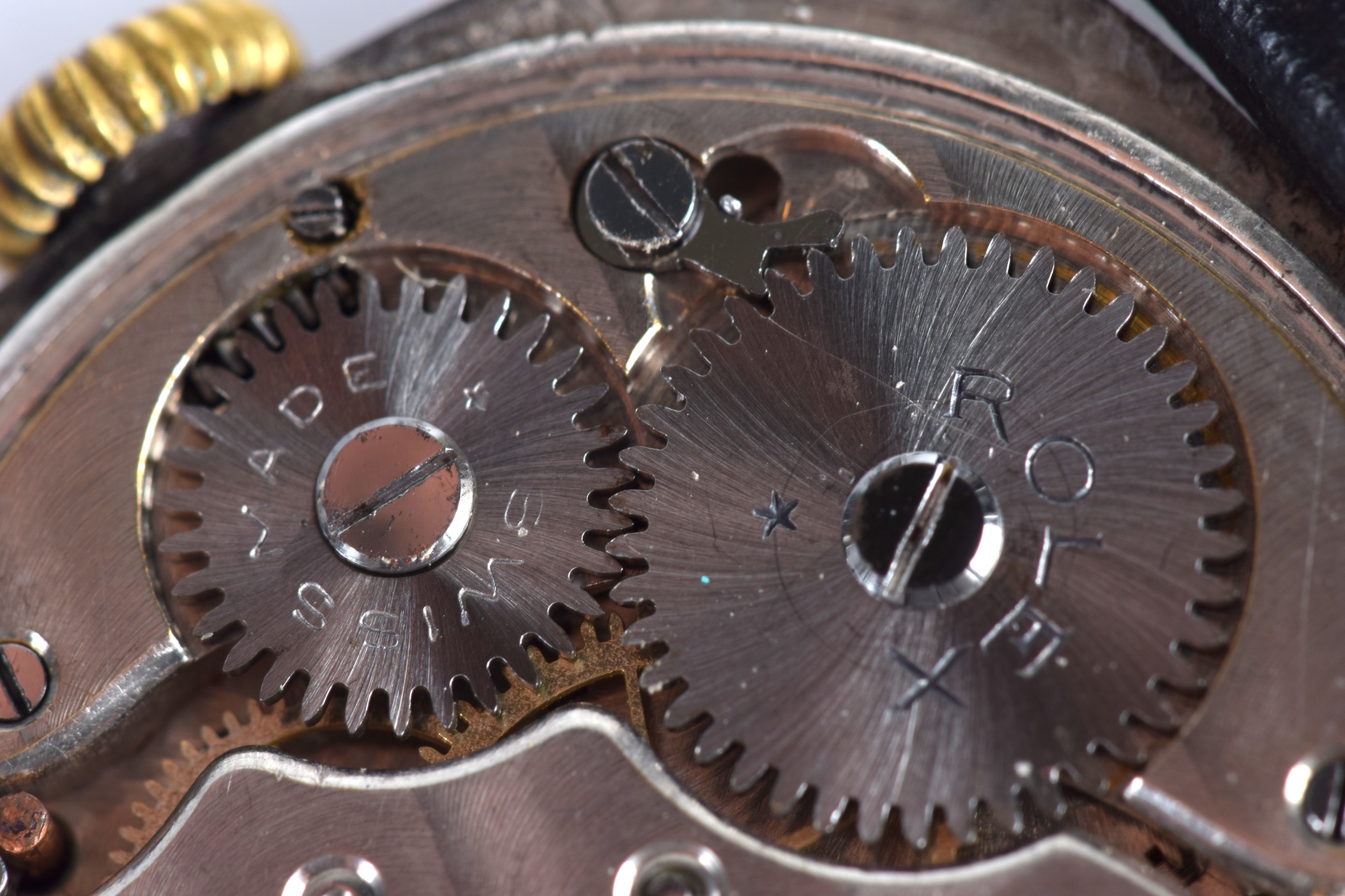 A VINTAGE GENTLEMANS SILVER AND ENAMEL ROLEX WRISTWATCH with circular dial and black painted - Image 5 of 9