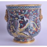 A CHINESE QING DYNASTY CLOISONNE ENAMEL CENSER bearing Kangxi marks to base, decorated with mythical