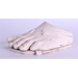 A CLASSICAL PLASTER ROMAN FOOT after the antique. 18 cm x 9 cm.