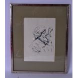 NINIAN BUCHAN HEPBURN (1922-1992), framed ink on paper, signed, "The Charcoal Pipe". 30 cm x 22 cm.