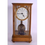 A RARE EARLY 20TH CENTURY FRENCH ELECTRIC CLOCK by Bardon C1925, within a four glass case. 34 cm x