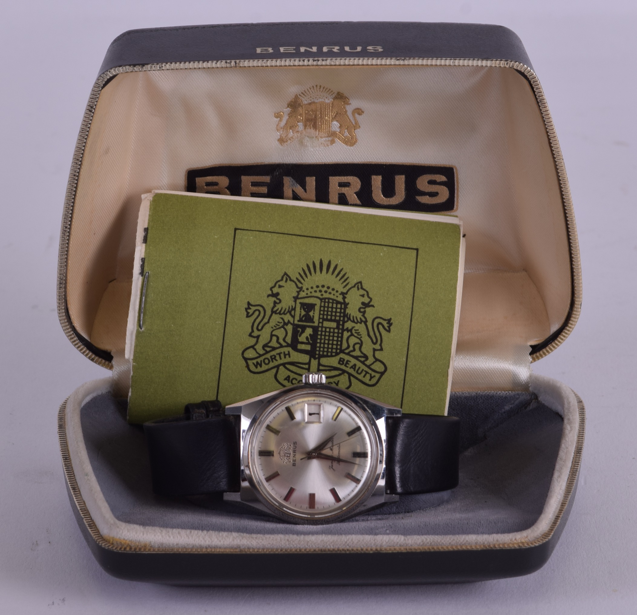 A BOXED BENRUS JUNGLE MASTER AUTOMATIC WRISTWATCH. 3.5 cm diameter. - Image 3 of 3