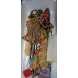 A COLLECTION OF ANTIQUE JAVANESE PUPPETS, including Punch & Judy style wooden puppets, together with
