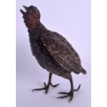 A 19TH CENTURY AUSTRIAN COLD PAINTED BRONZE FIGURE OF A GAME BIRD by Franz Xavier Bergmann. 18 cm