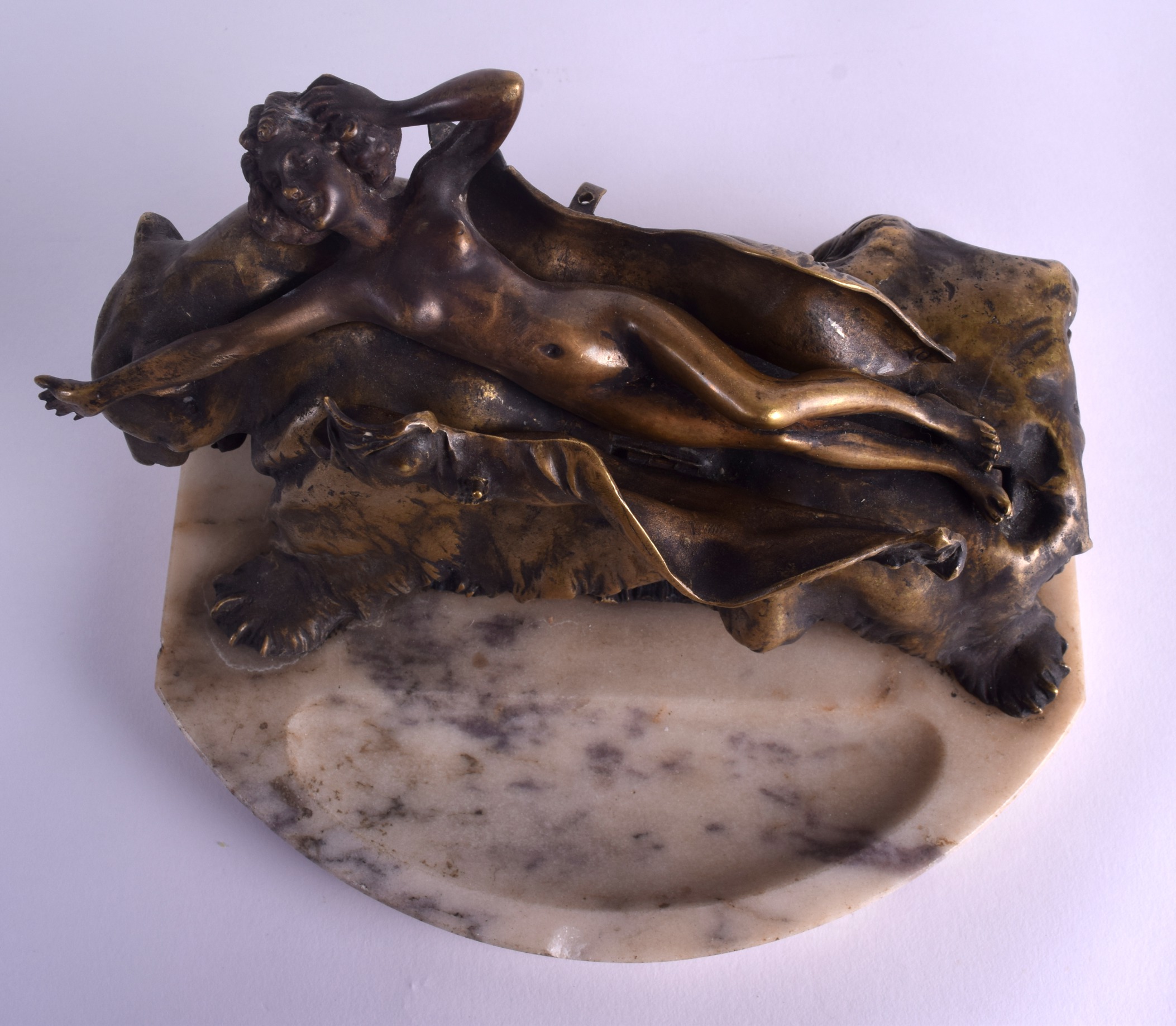 A RARE LARGE EARLY 20TH CENTURY AUSTRIAN EROTIC BRONZE GROUP by Carl Kauba (1865-1922), modelled - Image 3 of 3