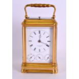 A FINE MID 19TH CENTURY GRAND SONNERIE REPEATING CARRIAGE CLOCK by Musy Pere & Fils, with multi dial